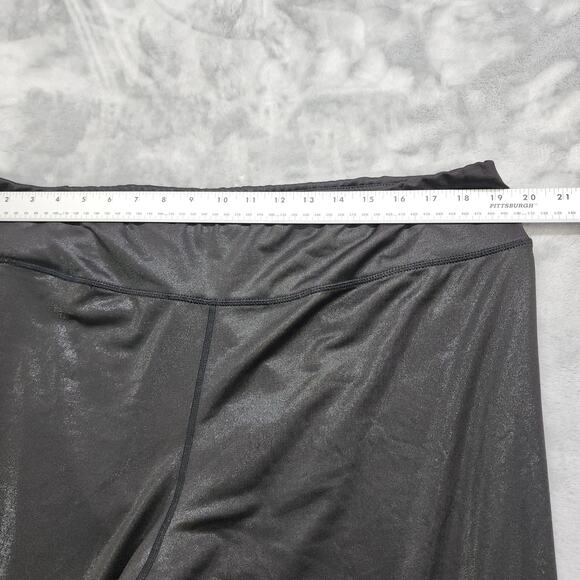 Pro Player Pants Womens 3X Black Shiny Iridescent Cropped Leggings Workout Yoga - Picture 6 of 10